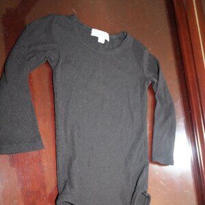 black, ribbed ,snap down, long sleeve onesies